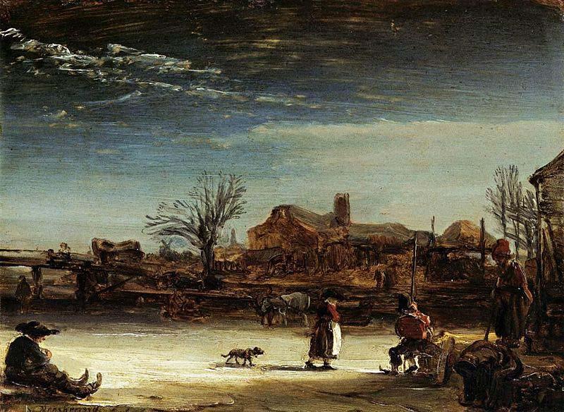 REMBRANDT Harmenszoon van Rijn Winter Landscape